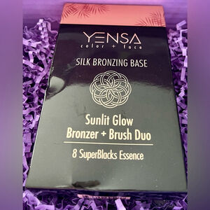 NIB Yensa Silk Bronzing Base Sunlit Glow Bronzer & Brush Duo 8 SuperBlacks Essen